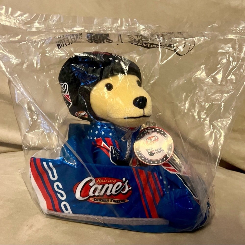 NEW Raising Canes 2026 Limited Edition Plush Puppy Dog USA Bobsled